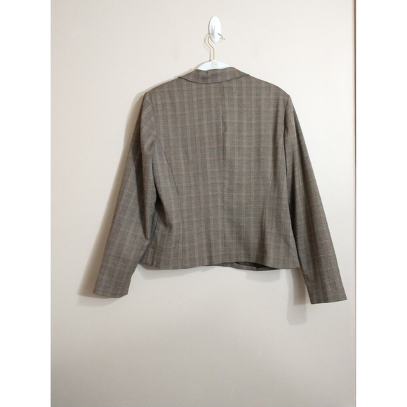 VTG Requirements Womens Plaid Blazer Jacket Size12 Brown Menswear Light Academia - Picture 2 of 4
